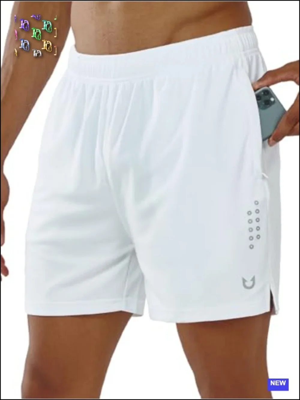 Men's Quick-Dry Athletic Shorts with Zippered Pockets